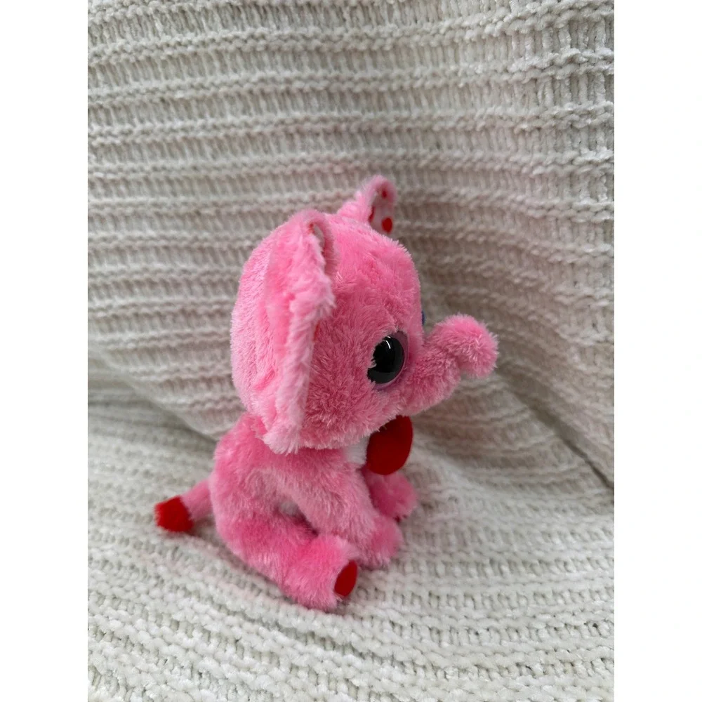 Ty Beanie Boos Tender Elephant Plush Pink Heart Ears 6 inch Stuffed Animal‎ Toy